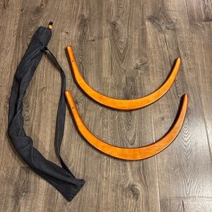 Wooden Japanese Buugeng Set w/ Carrying Bag S-Shaped for Visual Arts / Juggling